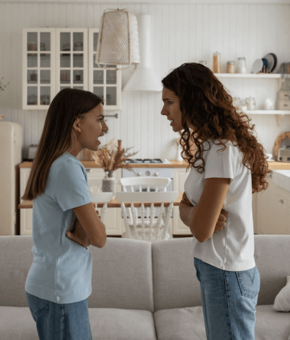 A parent and child together in the kitchen